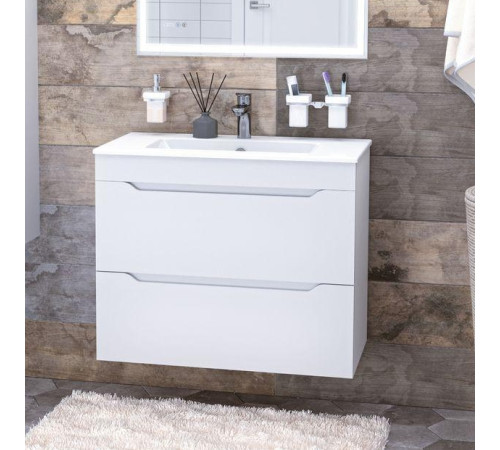 Тумба под раковину Aquanet Практика 80 белый матовый