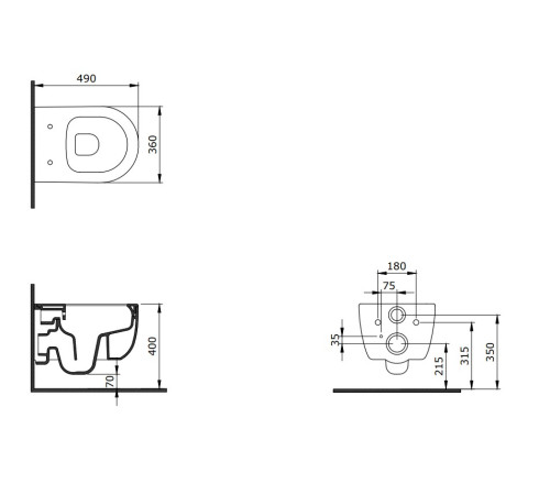 Чаша подвесного унитаза Allen Brau Priority 4.31002.20 белый глянец
