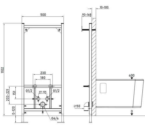 Инсталляция для биде Allen Brau Base 9.30001.20