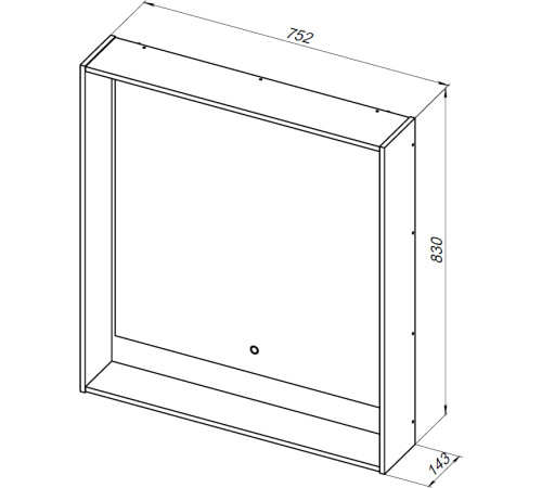 Зеркало Aquanet Милан 80 LED черный глянец