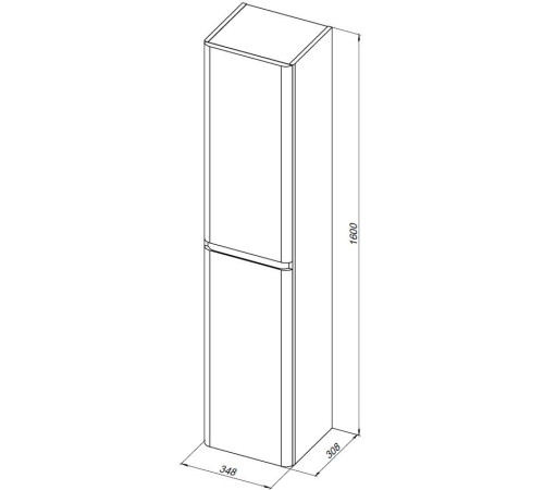 Пенал Aquanet Эмбер 35 белый матовый