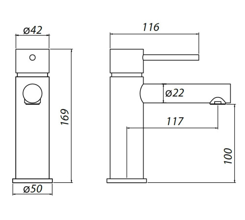 Смеситель для раковины Allen Brau Glority 5.51001-00 хром