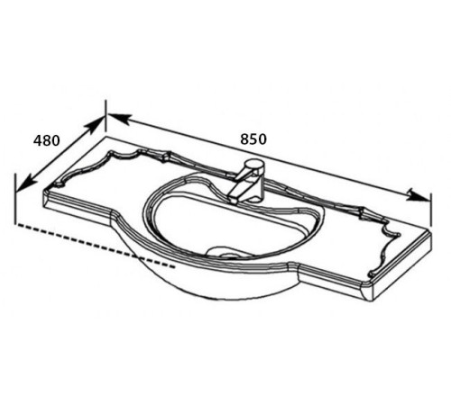 Раковина для тумбы Aquanet Yatao 85 YB-1085