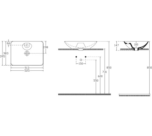 Раковина накладная Allen Brau Fantasy 53 4.11015.20 белый глянец