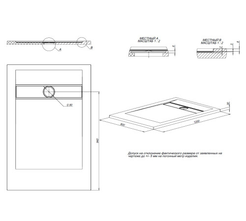 Душевой поддон Allen Brau Infinity 120x80 8.21002-CGM олива