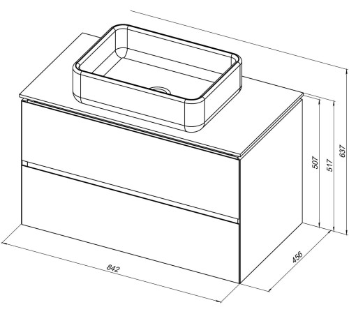 Тумба под раковину Allen Brau Infinity 85 1.21001.PWM папирус матовый