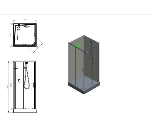 Душевая кабина Aquanet Passion EVO S Black 90x90