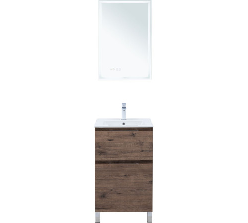 Тумба под раковину Aquanet Алвита New 50 напольная, дуб веллингтон табак