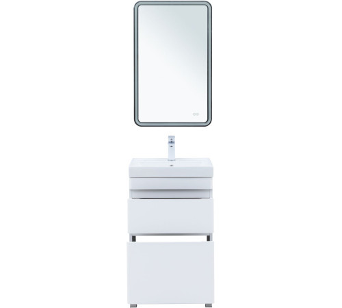 Тумба под раковину Aquanet Слим 50 напольная, белый сатин