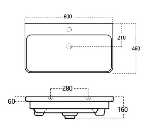 Раковина для тумбы Sanovit Luxury 80 11080-KL