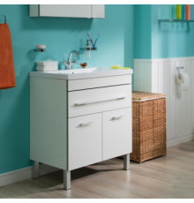 Тумба с раковиной Aquanet Верона 75 белый (напольная 1 ящик 2 дверцы)