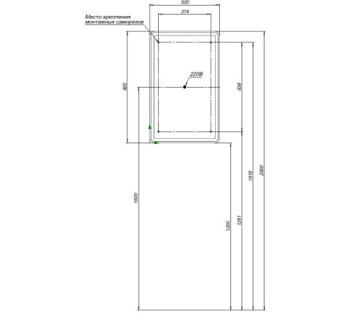 Зеркальный шкаф Aquanet Оптима 50 с LED подсветкой