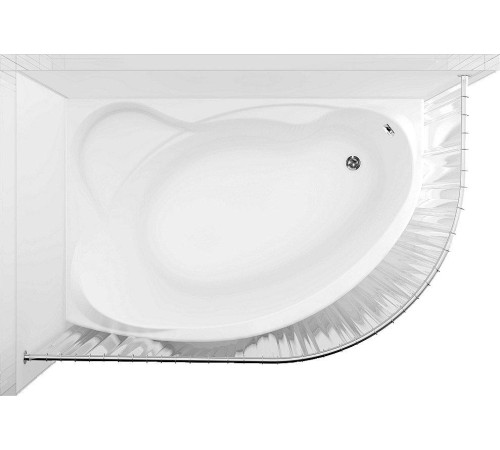 Карниз для ванны Aquanet Capri полукруглый 160х100 хром