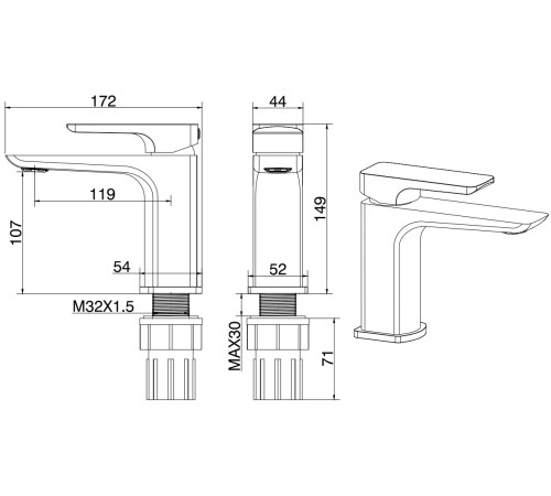 Смеситель для раковины Allen Brau Infinity 5.21001-31 черный матовый