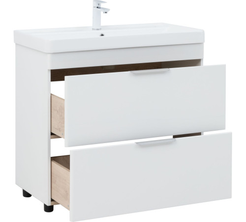 Тумба под раковину Aquanet Ирис New 90 напольная, белый глянец