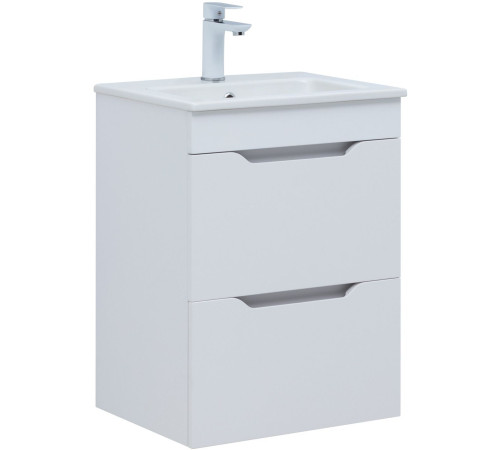 Тумба под раковину Aquanet Практика 50 белый матовый (2 ящика)