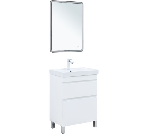 Тумба под раковину Aquanet Слим 60 напольная, белый сатин