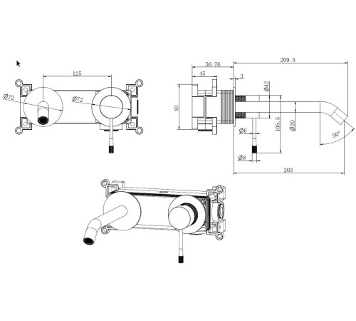 Смеситель для раковины Allen Brau Priority 4.0 5.31C03-BN (с внутренней частью) никель браш