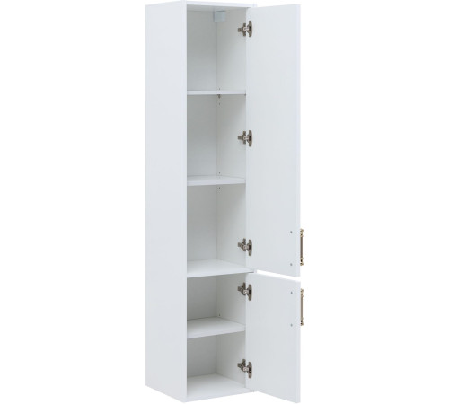 Шкаф-пенал Aquanet Бостон new R 35 белый сатин (ручки золото)