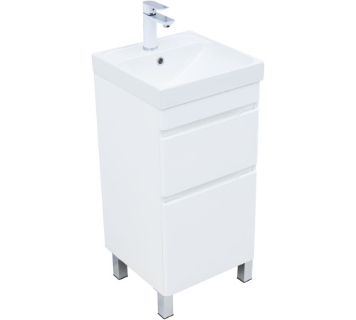 Тумба под раковину Aquanet Слим 40 напольная, белый сатин