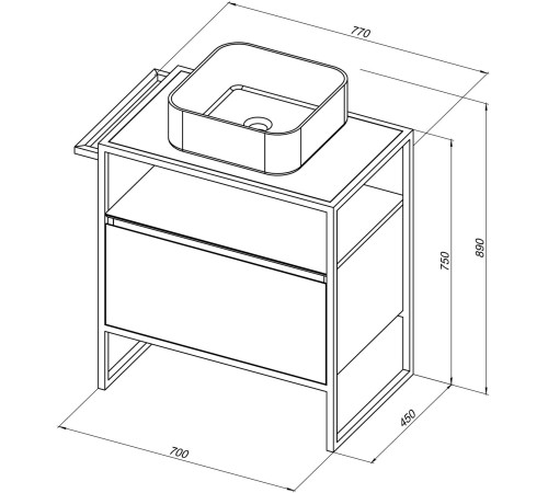 Тумба под раковину Allen Brau Priority 70 1.31001.AM антрацит матовый