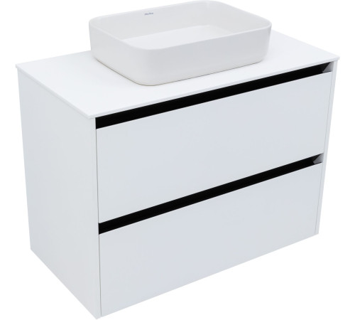 Тумба под раковину Allen Brau Activity 90 1.34005.WM белый матовый/черный браш