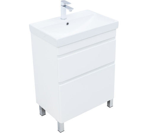 Тумба под раковину Aquanet Слим 60 напольная, белый сатин
