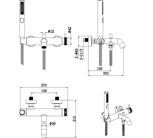 Смеситель для ванны Allen Brau Priority 5.31D10-00 хром
