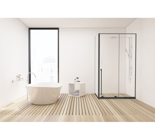 Душевой уголок Allen Brau Fantasy 130x100 3.11007.31 + 3.11014.31 черный матовый