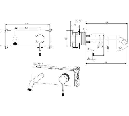 Смеситель для раковины Allen Brau Priority 4.0 5.31D03-31 (с внутренней частью) черный матовый