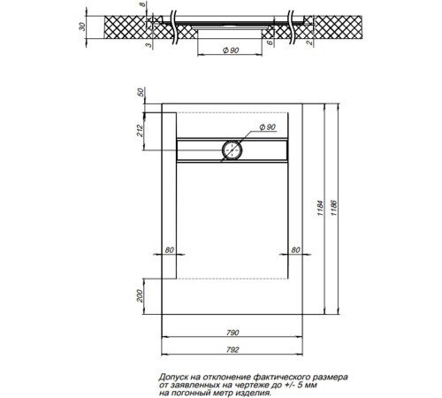 Душевой поддон Aquanet Delight 120х80 черный