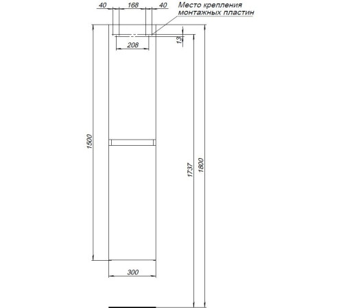 Шкаф-пенал Aquanet Нота New 30 дуб светлый