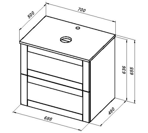 Тумба под раковину Aquanet Терра 70 маренго