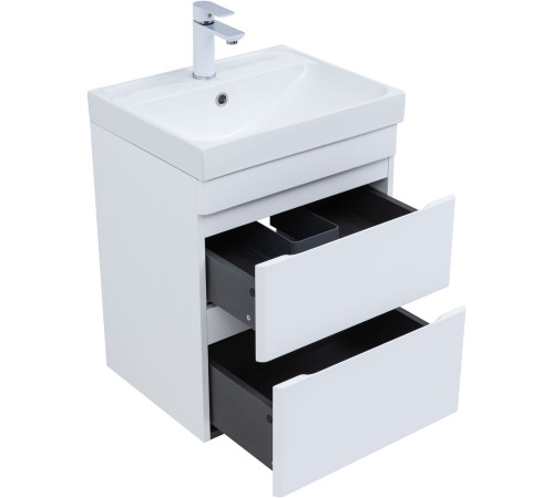 Тумба под раковину Aquanet Слим 50 белый сатин