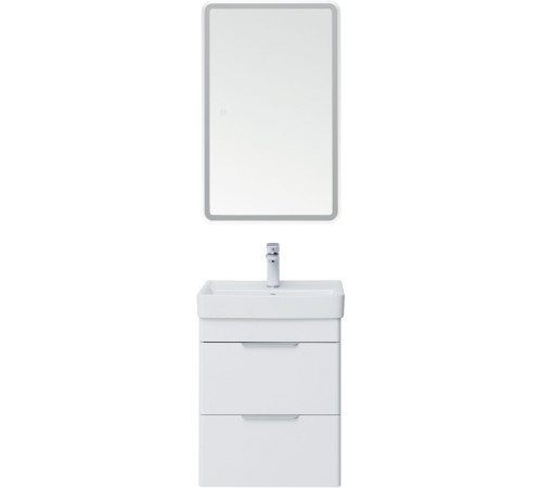 Тумба под раковину Aquanet Ирис new 50 белый глянец (2 ящика)