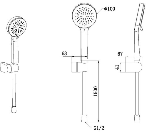 Душевой гарнитур Allen Brau Eclipse 5.E1005-00 хром