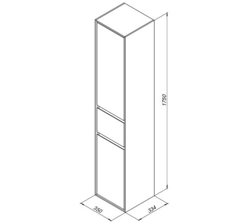 Пенал Aquanet Милан 35 черный глянец