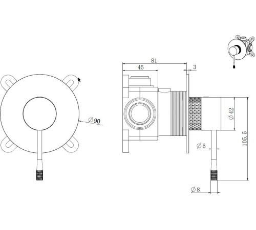 Смеситель для душа Allen Brau Priority 4.0 5.31C12-31 (с внутренней частью, 1 выход) черный матовый
