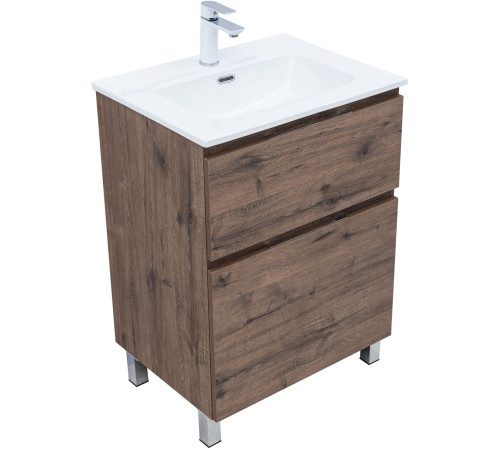 Тумба под раковину Aquanet Алвита New 60 напольная, дуб веллингтон табак