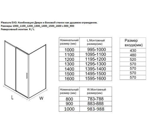 Боковая стенка Aquanet Pleasure Evo 900 AE65-F90-CT профиль хром, стекло прозрачное