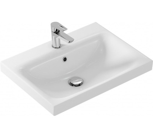 Тумба под раковину Aquanet Беркли 60 белый глянец (2 ящика)