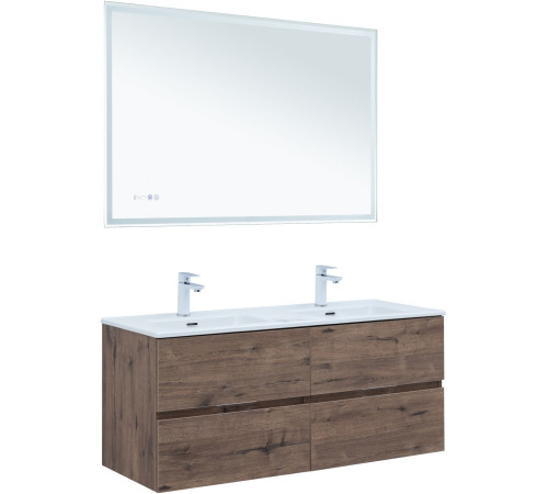 Тумба под раковину Aquanet Алвита New 60 2 ящика, дуб веллингтон табак