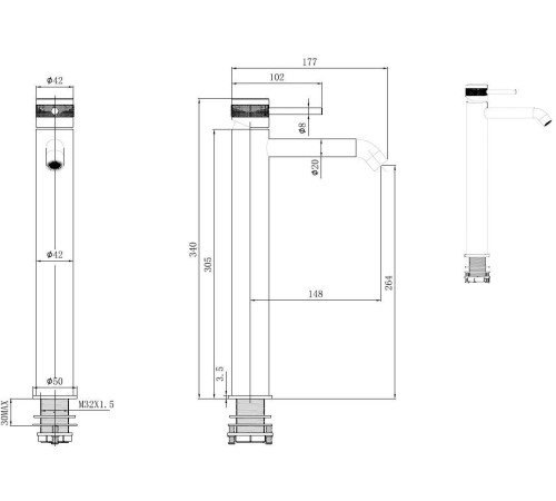 Смеситель для раковины Allen Brau Priority 5.31A02-GB золото