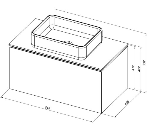 Тумба под раковину Allen Brau Infinity 85 1.21002.AM антрацит матовый
