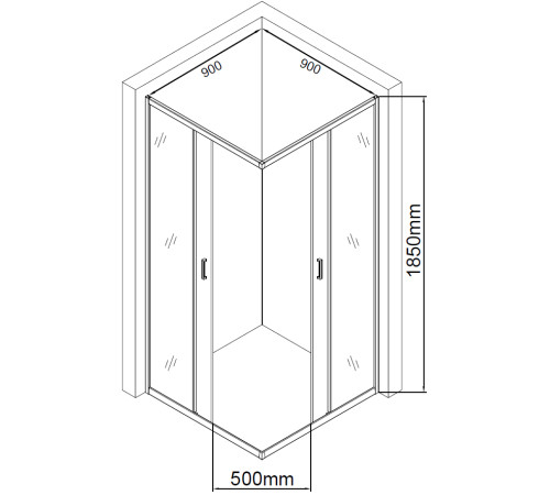 Душевой уголок Aquanet SE-900S 90x90, прозрачное стекло