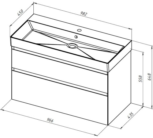Тумба под раковину Allen Brau Infinity 100 1.210027.BGM синий матовый