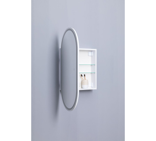 Зеркальный шкаф Aquanet Монте 50 белый, с LED подсветкой