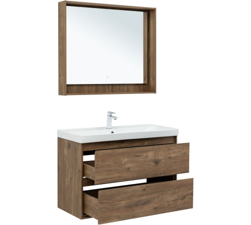 Тумба под раковину Aquanet Милан 100 дуб рустикальный