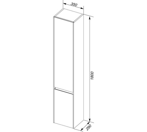 Шкаф-пенал Aquanet Гласс 35 белый