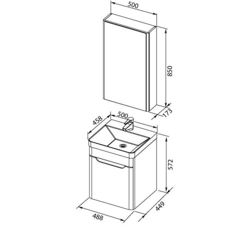 Мебель для ванной Aquanet София 50 белый